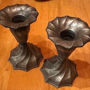 Metal candlesticks- twisted design